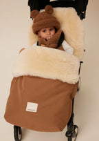 Fußsack Puffmuff® - Merino-Lammfell - Bruno + Milk - BINIBAMBA