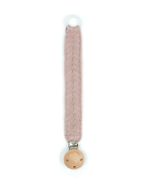 Knitted pacifier cord - Organic cotton - Herringbone pattern/Fish bone - SmallStuff