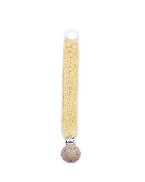Knitted pacifier cord - Organic cotton - Herringbone pattern/Fish bone - SmallStuff