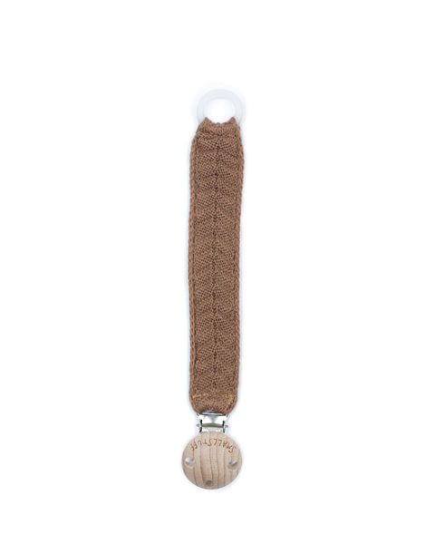 Knitted pacifier cord - Organic cotton - Herringbone pattern/Fish bone - SmallStuff