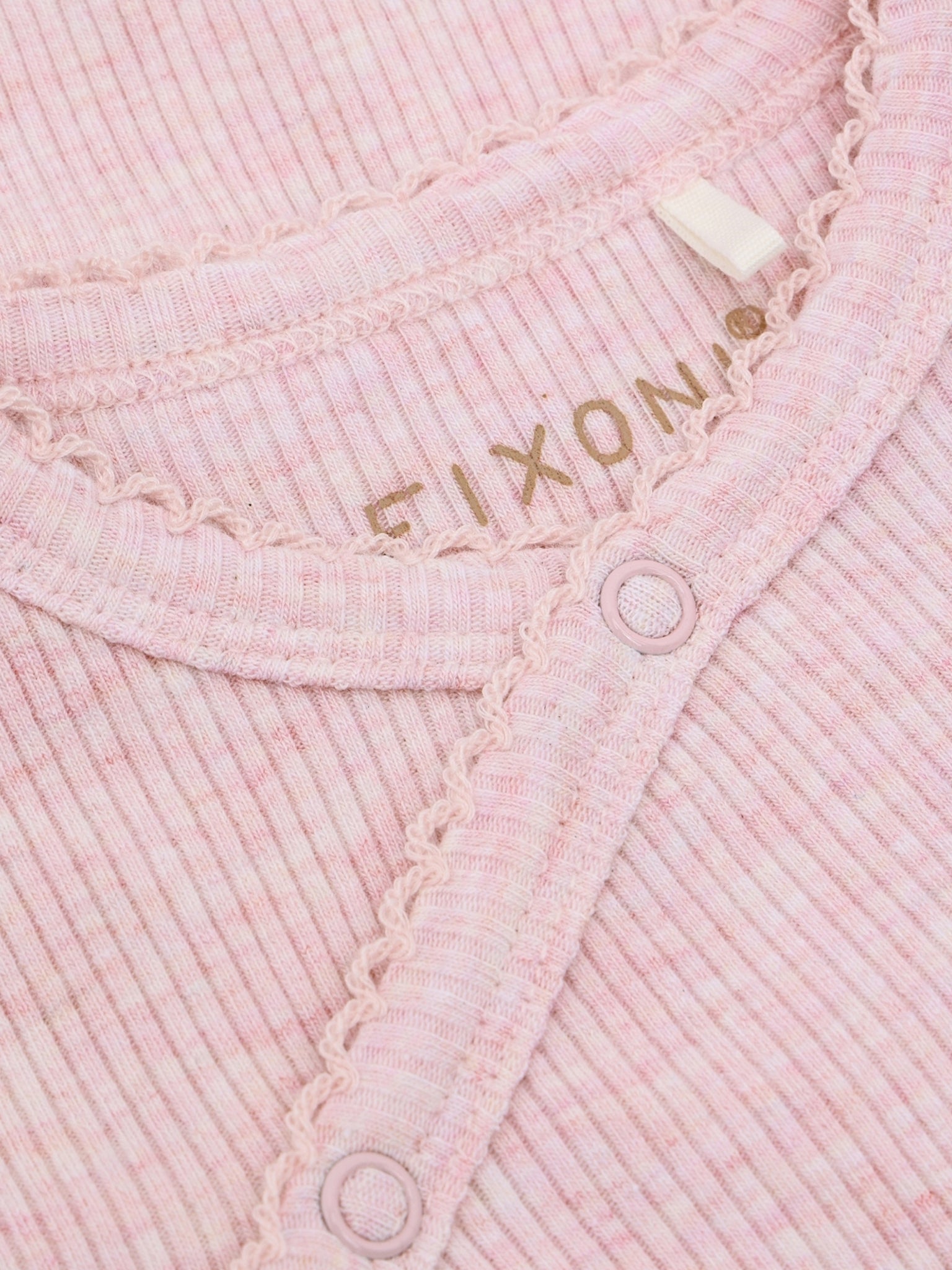 Overslagromper - Modal/katoen - Roze/ Bleached Mauve Melange - Fixoni - voorkant - afbeelding 2