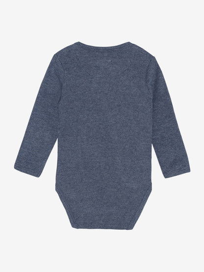 Wrap romper - Modal/cotton - Dark blue/Vintage Indigo Melange - Fixoni