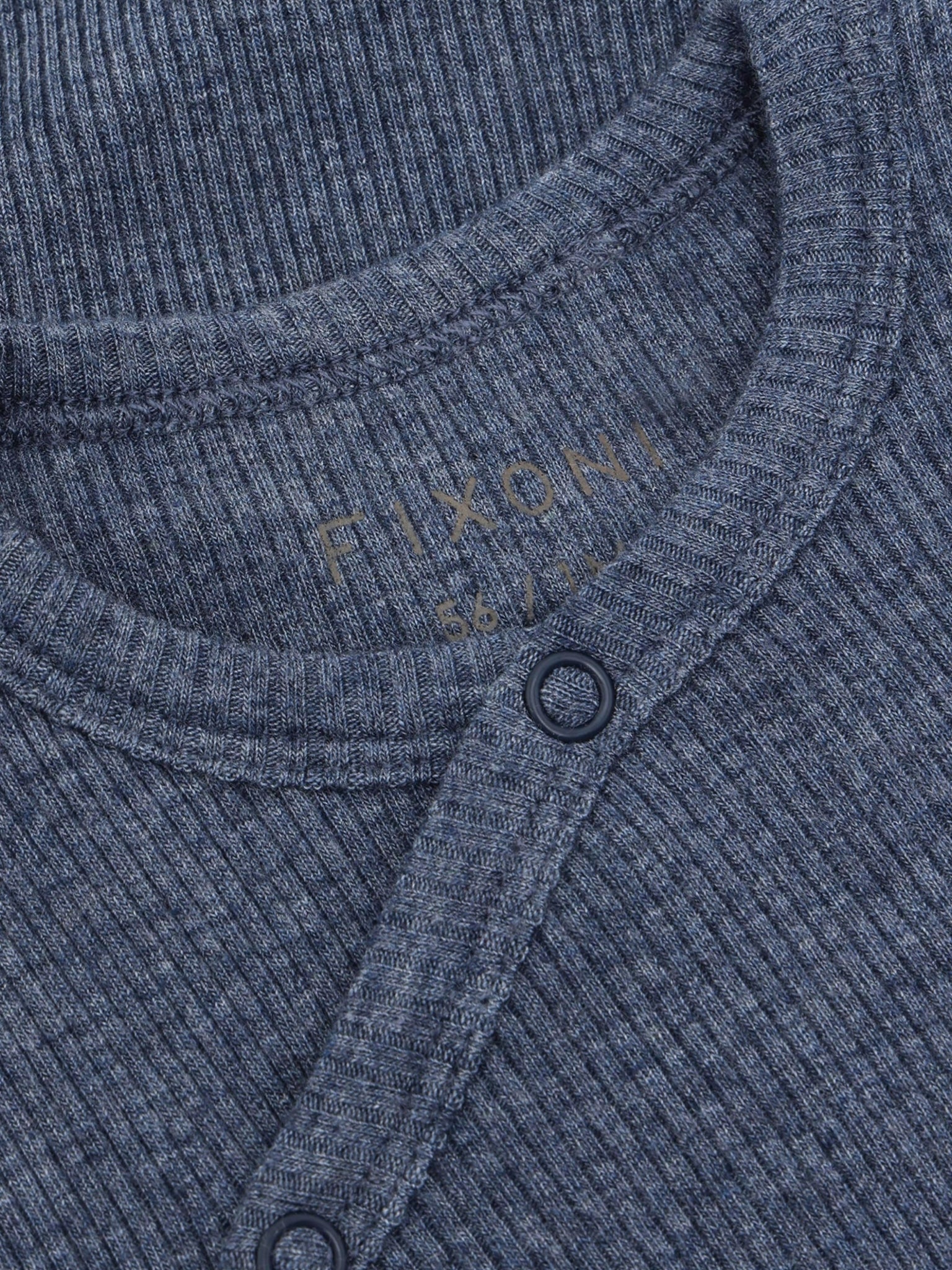 Overslagromper - Modal/katoen - Donkerblauw/Vintage Indigo Melange - Fixoni - voorkant - afbeelding 2