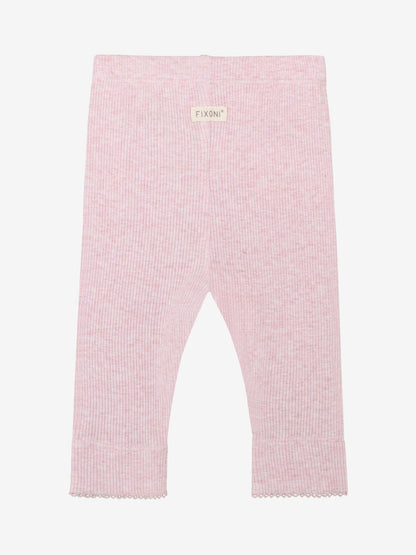 Legging - Modal/katoen - Roze/ Bleached Mauve Melange - Fixoni