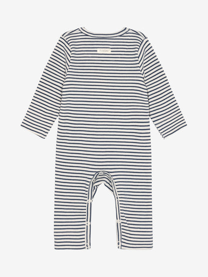 Sleepsuit - Cotton - Striped Blue/Vintage Indigo - Fixoni