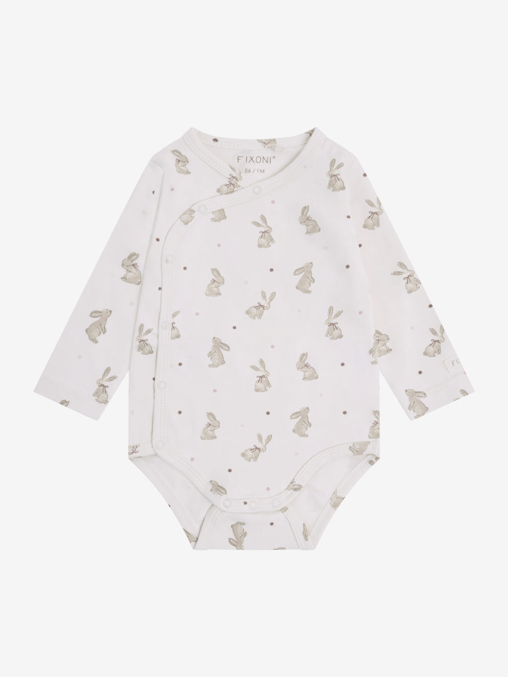 Overslagromper met konijnenprint – Pale Lilac – Biologisch katoen – Fixoni