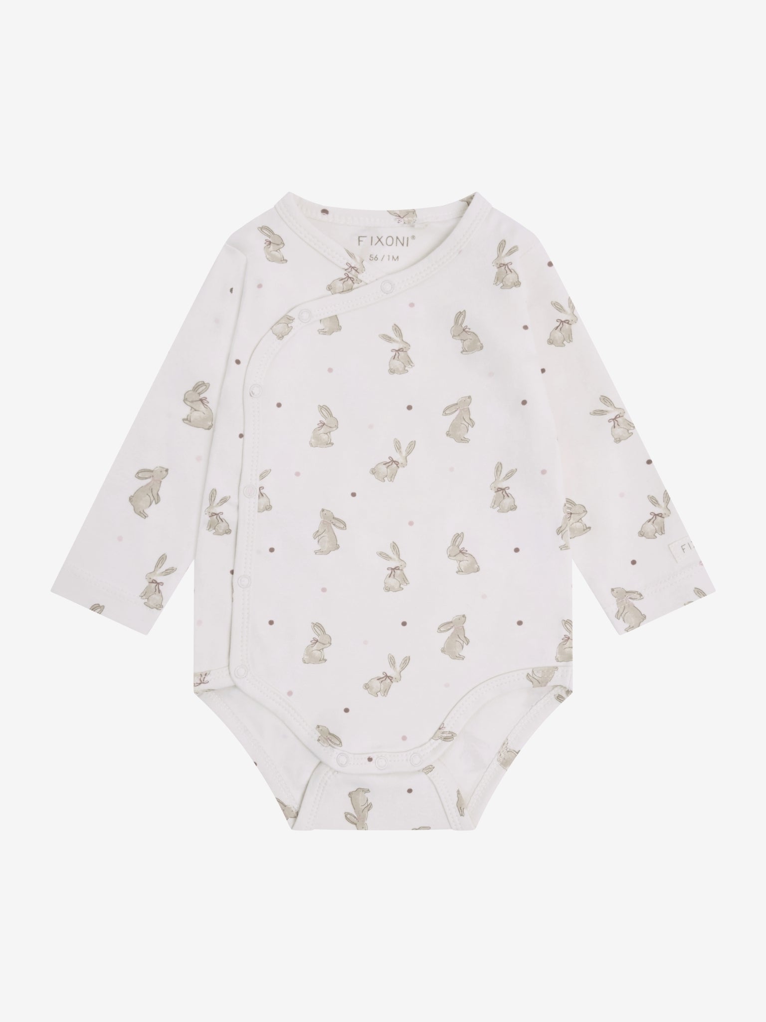 Overslagromper met konijnenprint – Pale Lilac – Biologisch katoen – Fixoni
