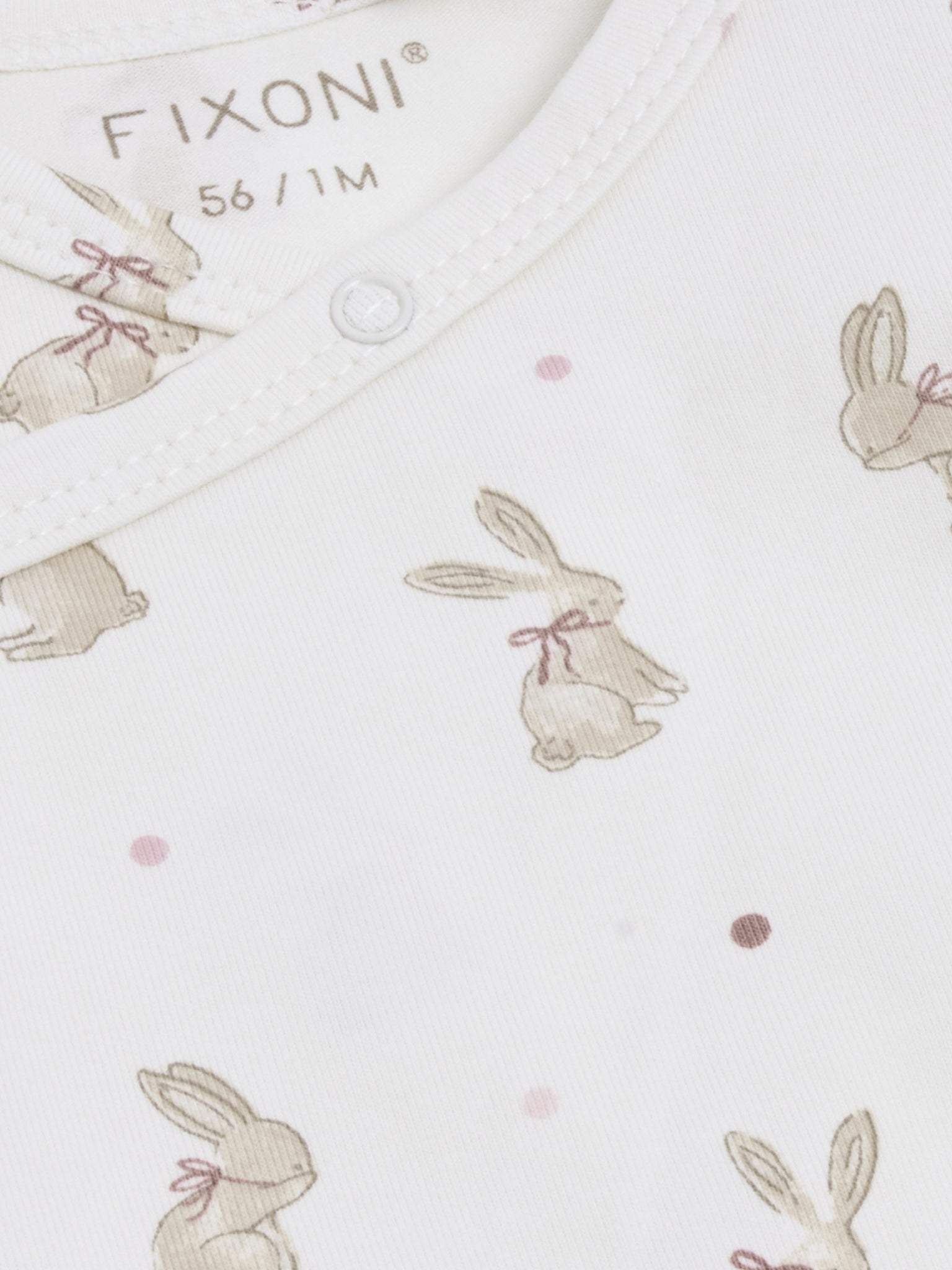 Overslagromper met konijnenprint – Pale Lilac – Biologisch katoen – Fixoni