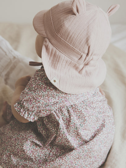 Baby sun hat with ears - Cotton muslin - HutteliHut