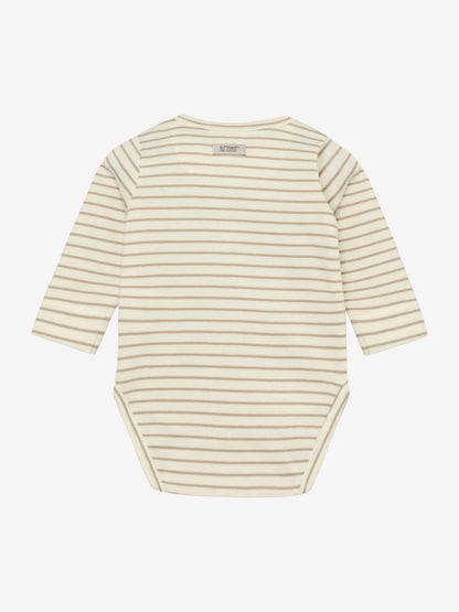 Romper lange mouw - Biologisch katoen - Body LS YD Stripe - White Pepper - Huttelihut