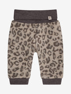 Pantalon en polaire de laine mérinos - Jacquard/imprimé léopard - Camel Melange - 100 % laine mérinos - Huttelihut - devant
