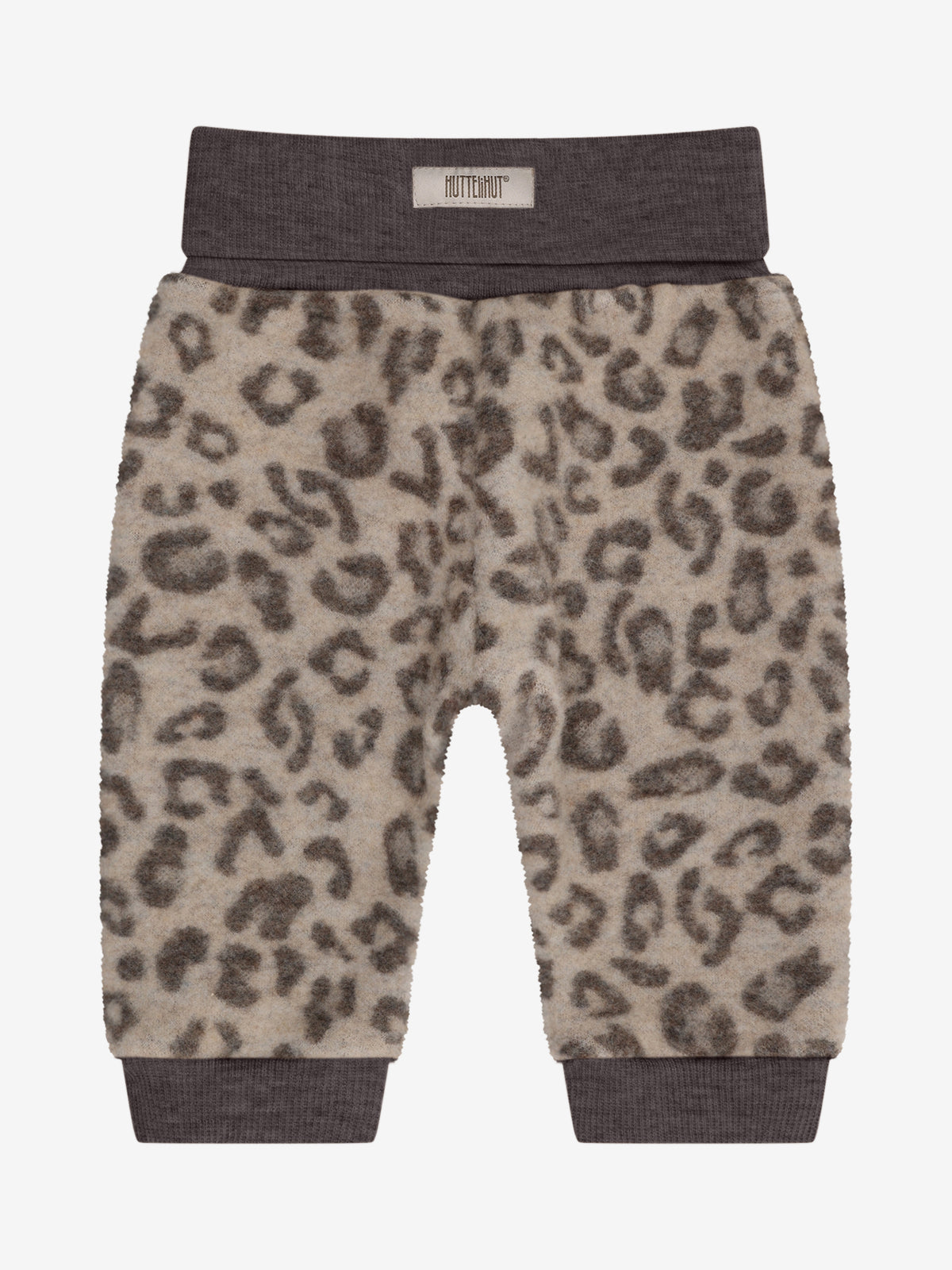 Pantalon en polaire de laine mérinos - Jacquard/imprimé léopard - Camel Melange - 100 % laine mérinos - Huttelihut - dos