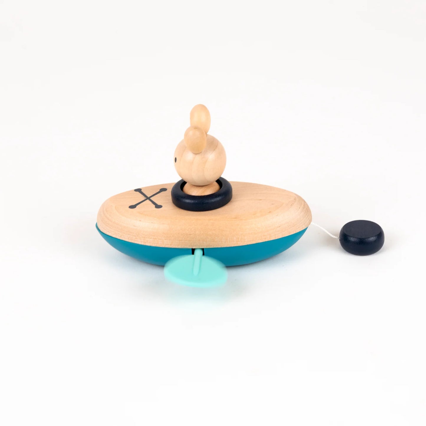 Wind-up bath boat - Wooden bath toy - Rabbit or bear - Egmont Toys