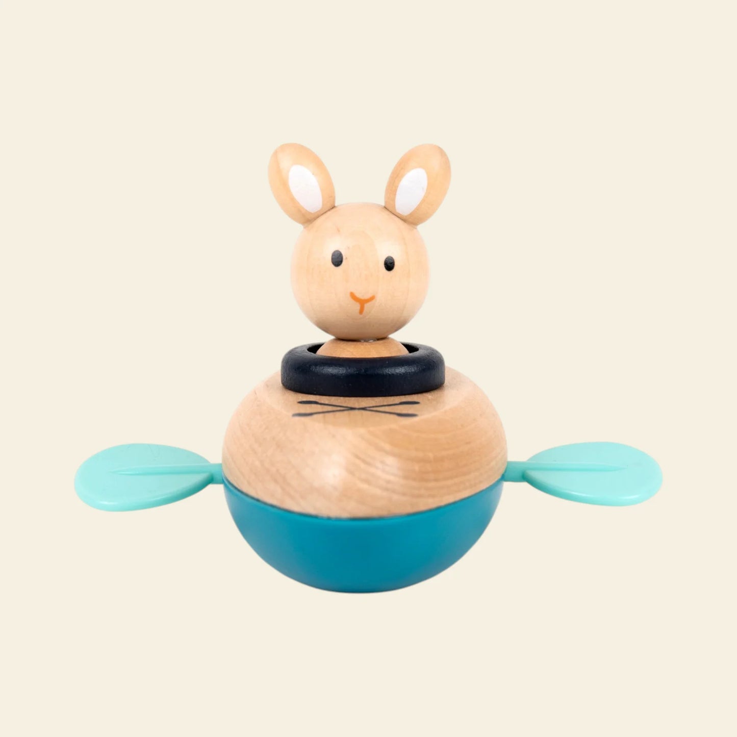Wind-up bath boat - Wooden bath toy - Rabbit or bear - Egmont Toys