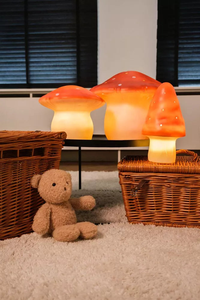 Nachtlampe Pilz Groß – Roter Ziegel mit Dimmer – 29 x 30 cm – Egmont Toys