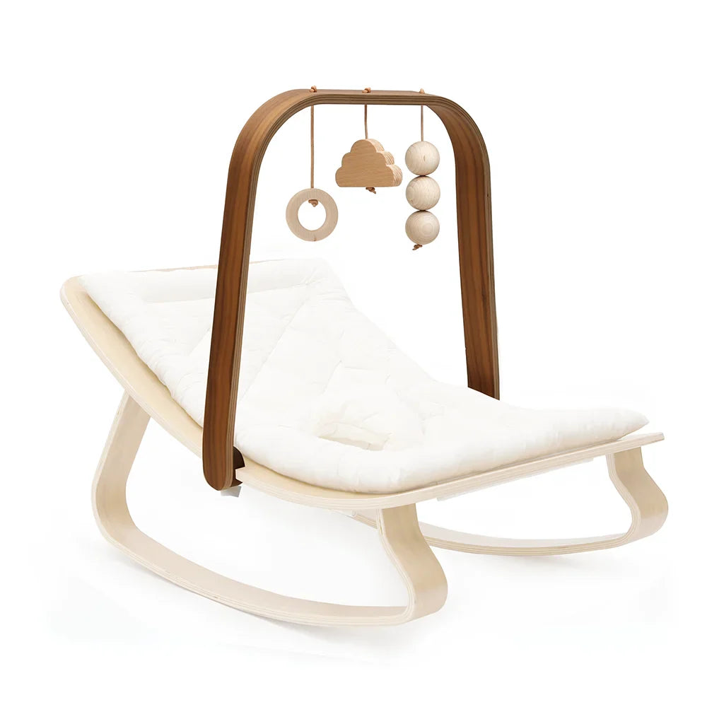 LEVO Awakening Arch - Hölzerner Spielbogen - Baby-Fitnessstudio für den LEVO Rocker - Charlie Crane