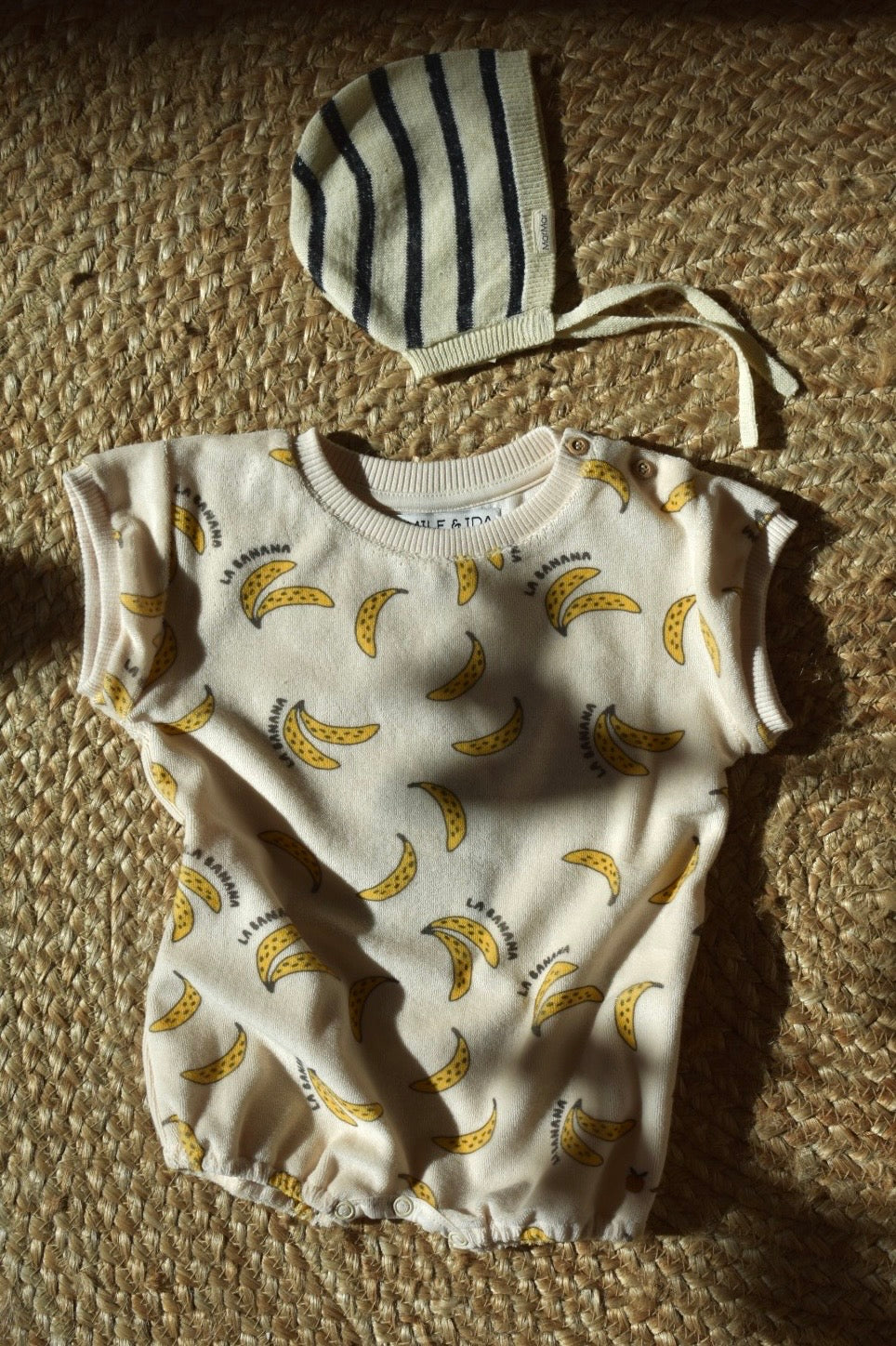 Strikmutsje Axa - Linnen/katoen - Linen Mix Stripe - MarMar Copenhagen