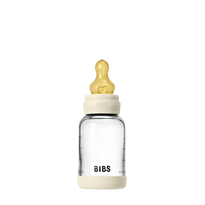 Babyfles van glas - Latex/Natuurrubber - Ivory - 120 ml of 240 ml - BIBS