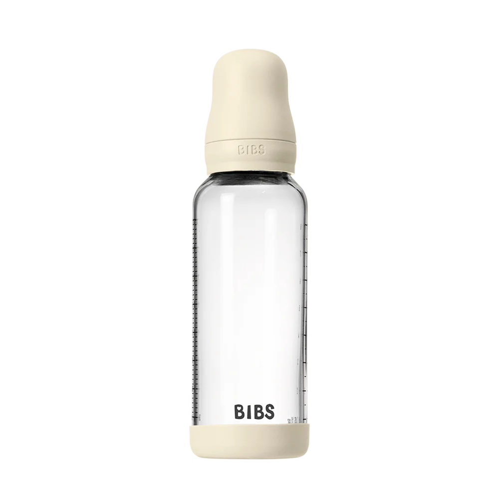 Babyfles van glas - Latex/Natuurrubber - Ivory - 120 ml of 240 ml - BIBS