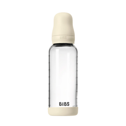 Babyfles van glas - Latex/Natuurrubber - Ivory - 120 ml of 240 ml - BIBS