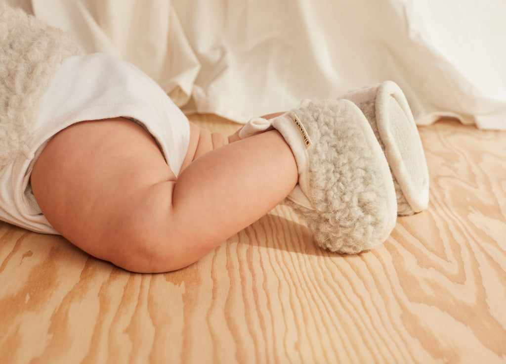 Merino wollen slofjes - Binibooties - Milk - BINIBAMBA