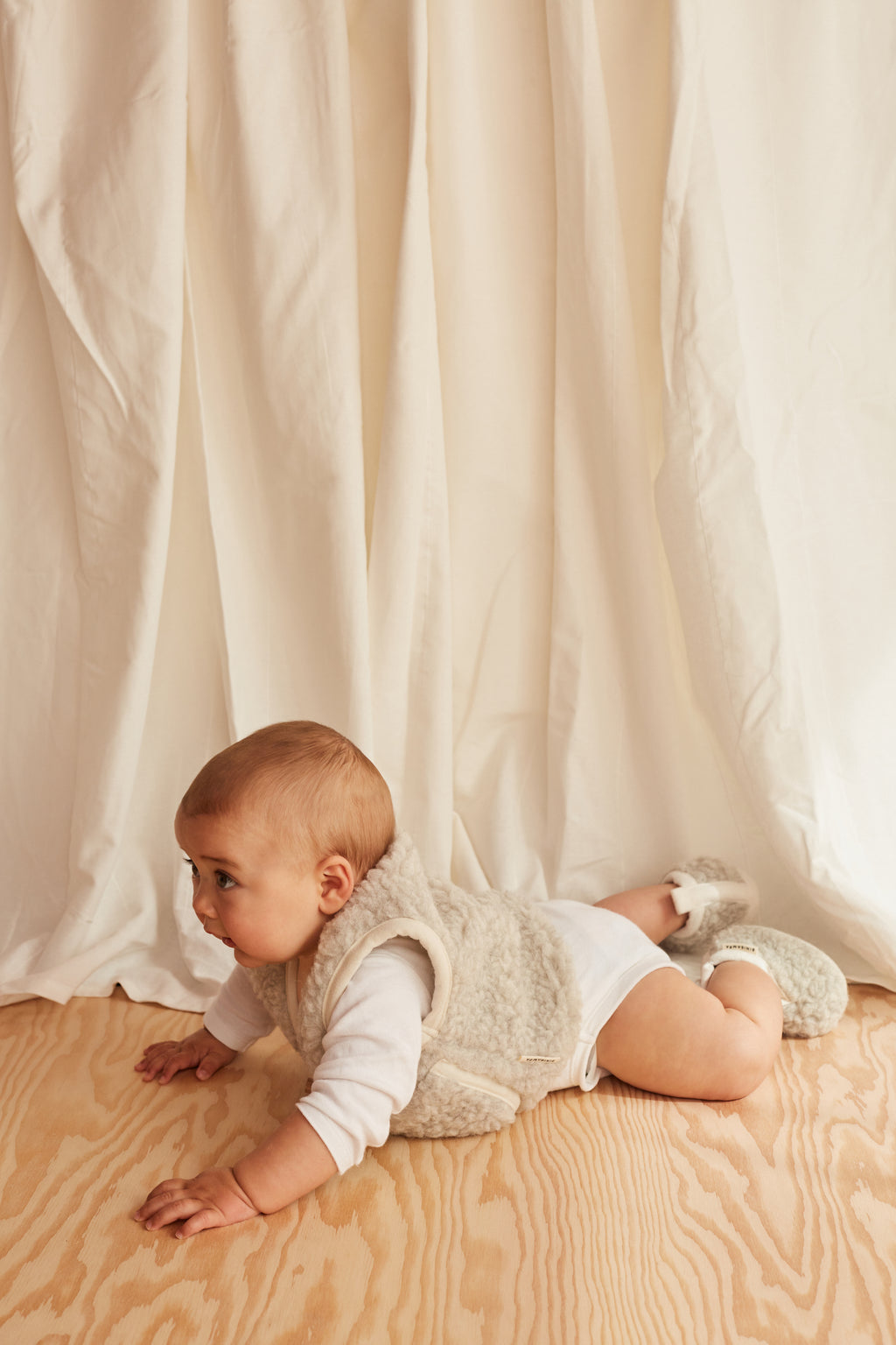 Merino wollen slofjes - Binibooties - Milk - BINIBAMBA