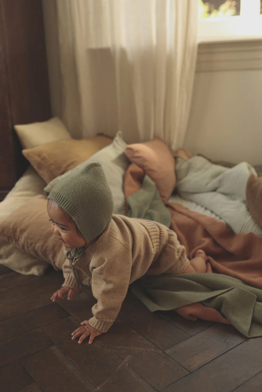 Bonnet Dolly - Babystrickmütze - Merinowolle - HVID
