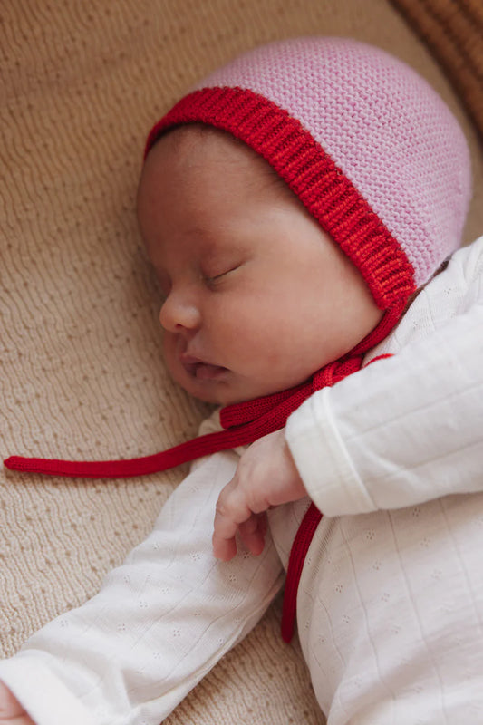 Bonnet Dolly - Baby Strikmutsje - Merinowol - HVID