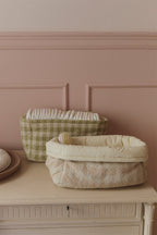 Quilted Basket - Gewatteerde opbergmand - Matcha & Rose - 30 × 20 × 20 cm - Lorena Canals - productfoto - afbeelding 3