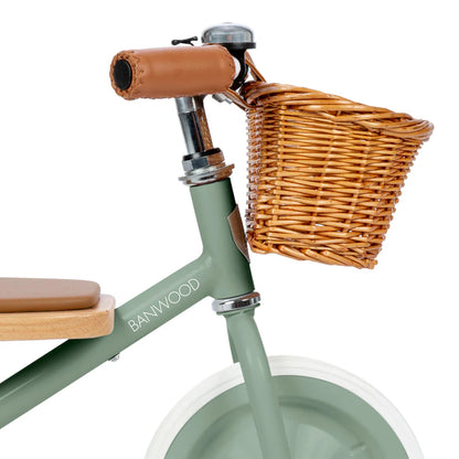 Kinder driewieler met rieten mandje - Trike Vintage - Forest Green - Banwood
