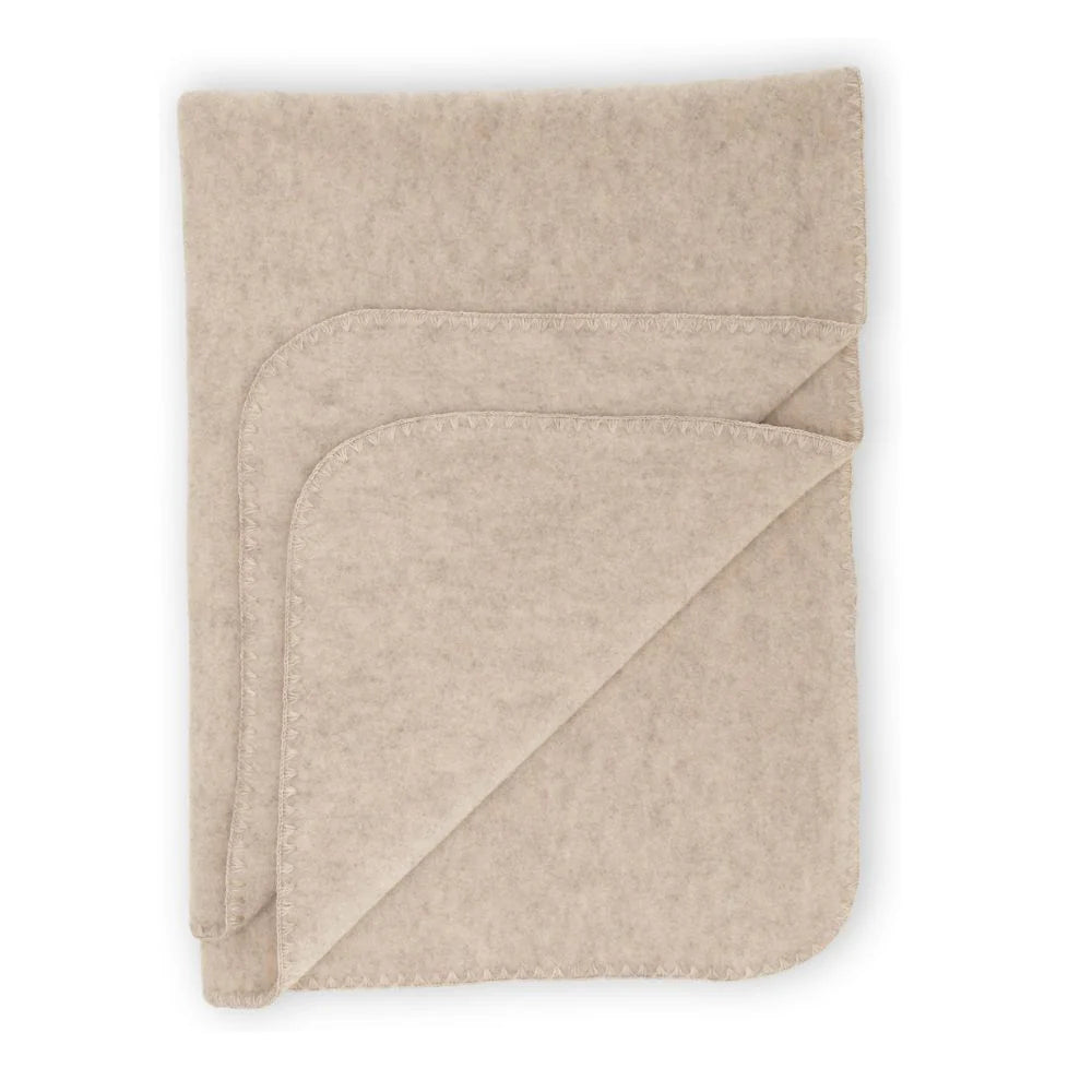 Baby Blanket Wool Fleece - Babydecke mit Festonstich - Engel Natur