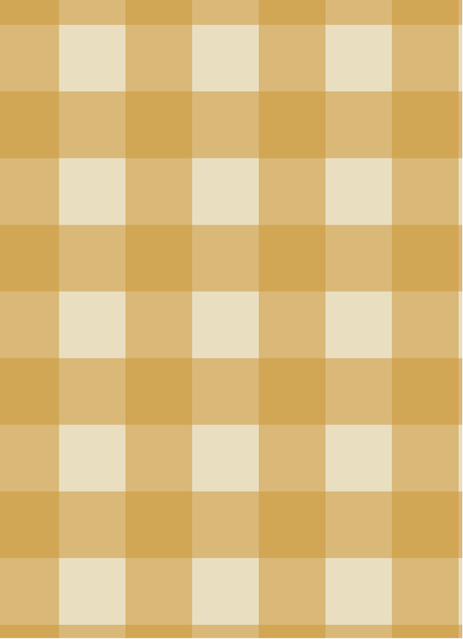 Detail of the ochre yellow and cream check pattern of Gingham wallpaper by Atelier Chien.