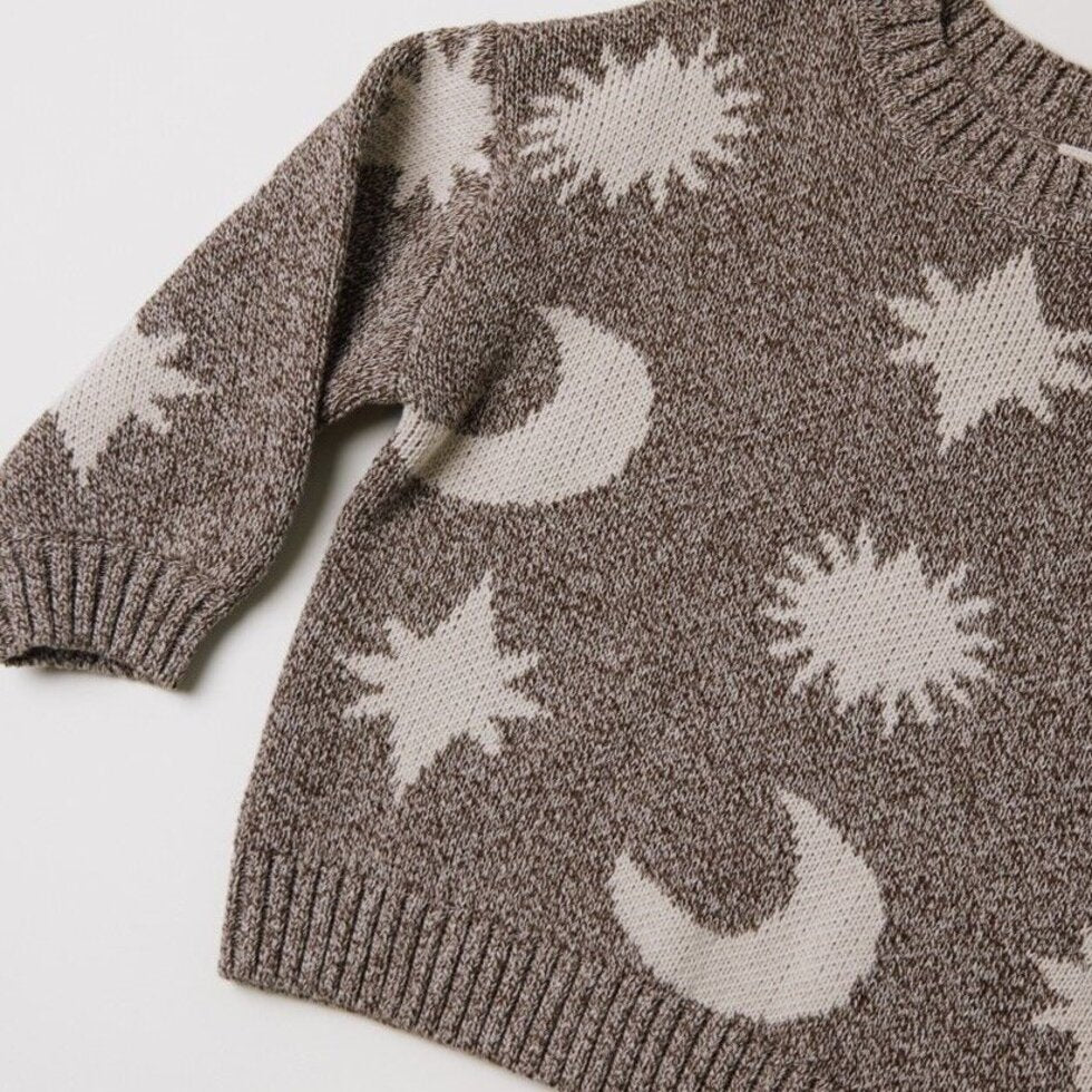 Moon & Stars Sweater – Mushroom – 100 % coton biologique – Claude & Co