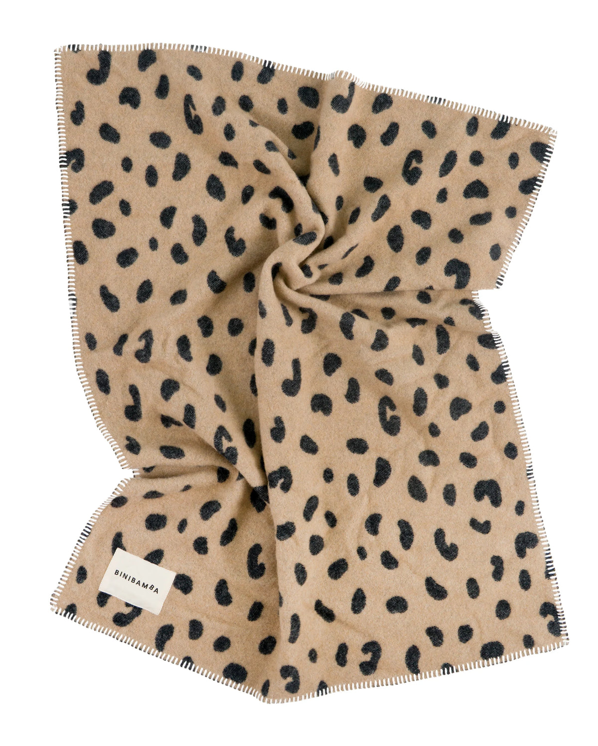 Leopard Merino Biniblanket – Wiegdeken - 100% merinowol - 75×100 cm – BINIBAMBA