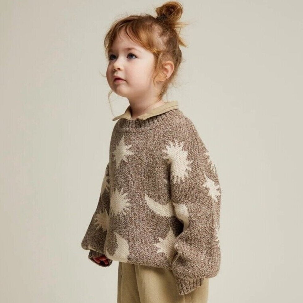 Moon & Stars Sweater – Mushroom – 100 % coton biologique – Claude & Co