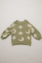Moon & Stars Sweater Matcha – 100% Organic Cotton – Claude & Co