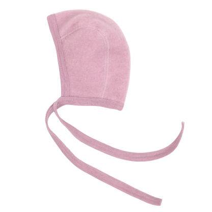 Strik mutsje - Bonnet - Wol fleece - Biologisch merino wol - Engel Natur rosewood melange roze