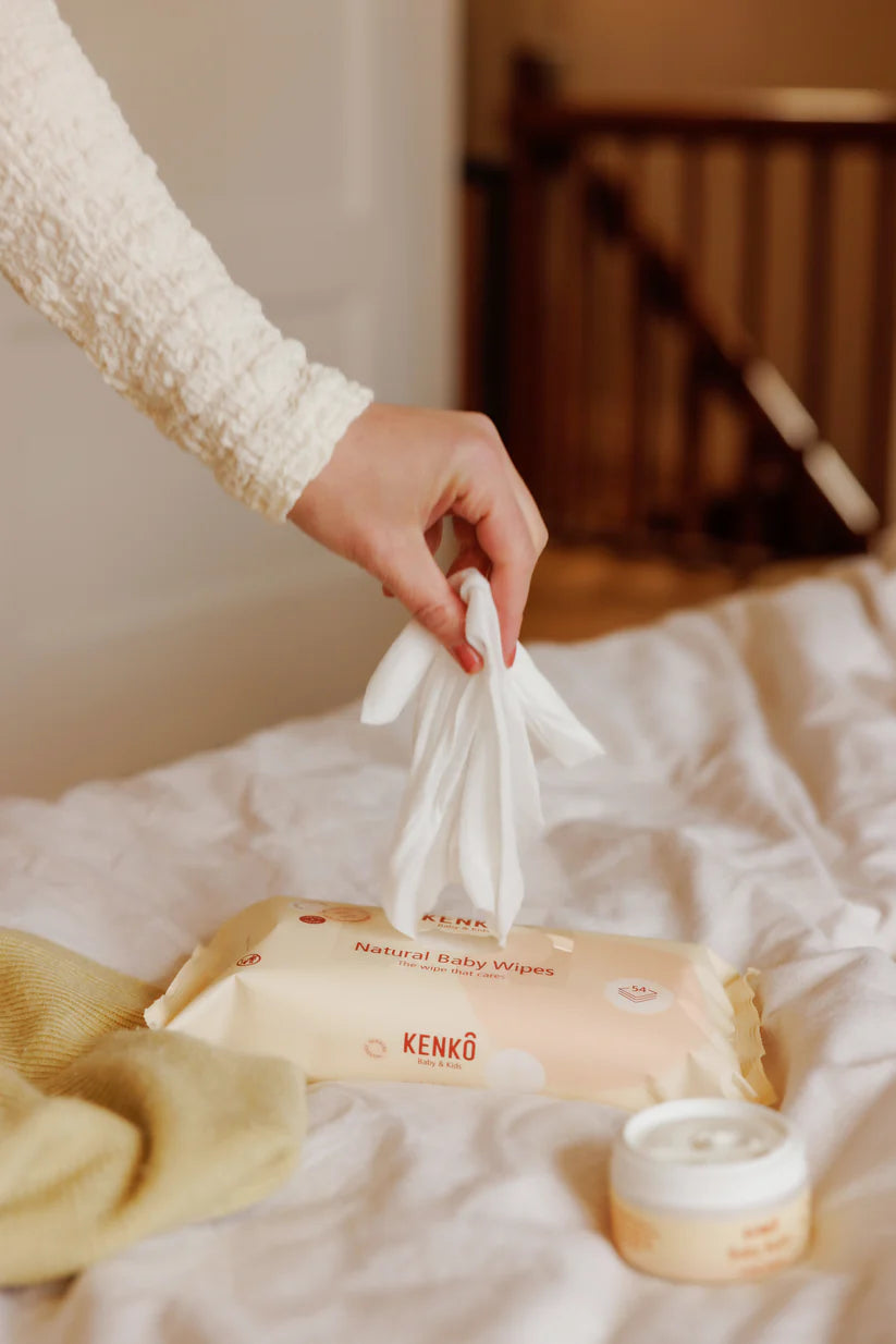 Natural Baby Wipes with Diaper Cream - Set of 3x 54 wipes - Kenkô