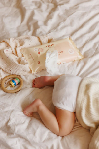 Natural Baby Wipes with Diaper Cream - Set of 3x 54 wipes - Kenkô