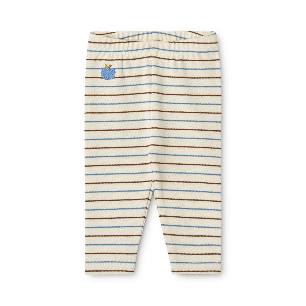Emil Leggings – Brown-Blue Stripe – 100% cotton - Flöss