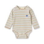Emil O-N Body – Brown-Blue Stripe – 100% cotton - Flöss