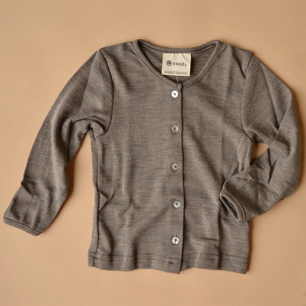 Baby Cardigan - Wool/Silk - Walnut - Baby Cardigan - Engel Natur