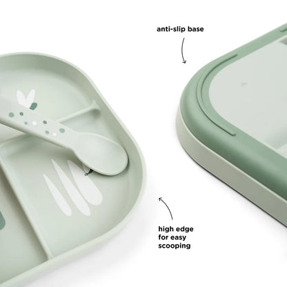 Fächer-Teller - Foodie compartment plate - Croco - Green - Done by Deer