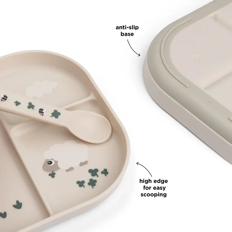 Fächer-Teller - Foodie compartment plate - Tiny farm - Sand - Done by Deer