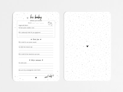 Ausfüllkarten - Babybesuch Ausfüllkarten 20 Stück – A5 - Fyllbooks