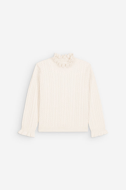Gebreide trui Java - Katoen & wol - Cream - Louise Misha