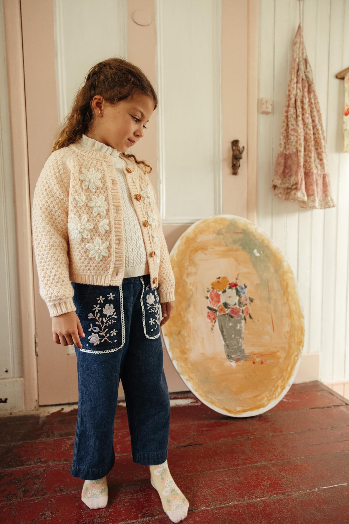 Broek Flofi met borduursels - Indigo - Louise Misha