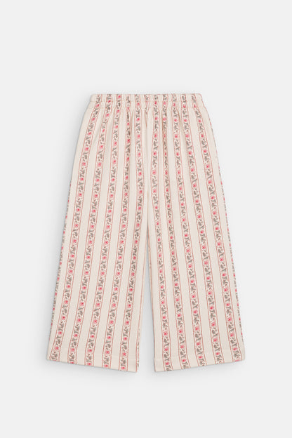 Joggingbroek Ysalia - Biologisch katoen - Cream Flower Beds - Louise Misha