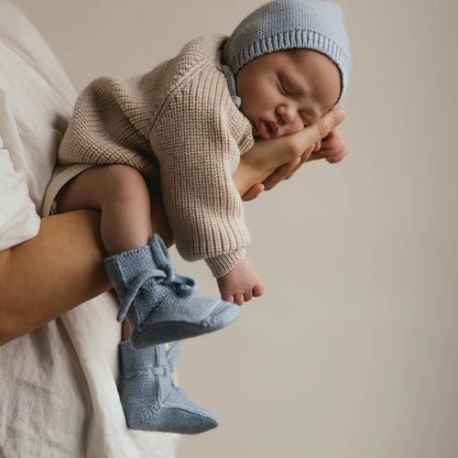 Bonnet Dolly - Baby Strikmutsje - Merinowol - HVID