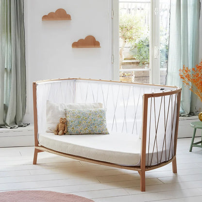 KIMI Evolving Baby Bed - Holzbett, das mitwächst, ohne Gitter 60x120 cm - Von 6 Monaten bis 5 Jahren - Charlie Crane